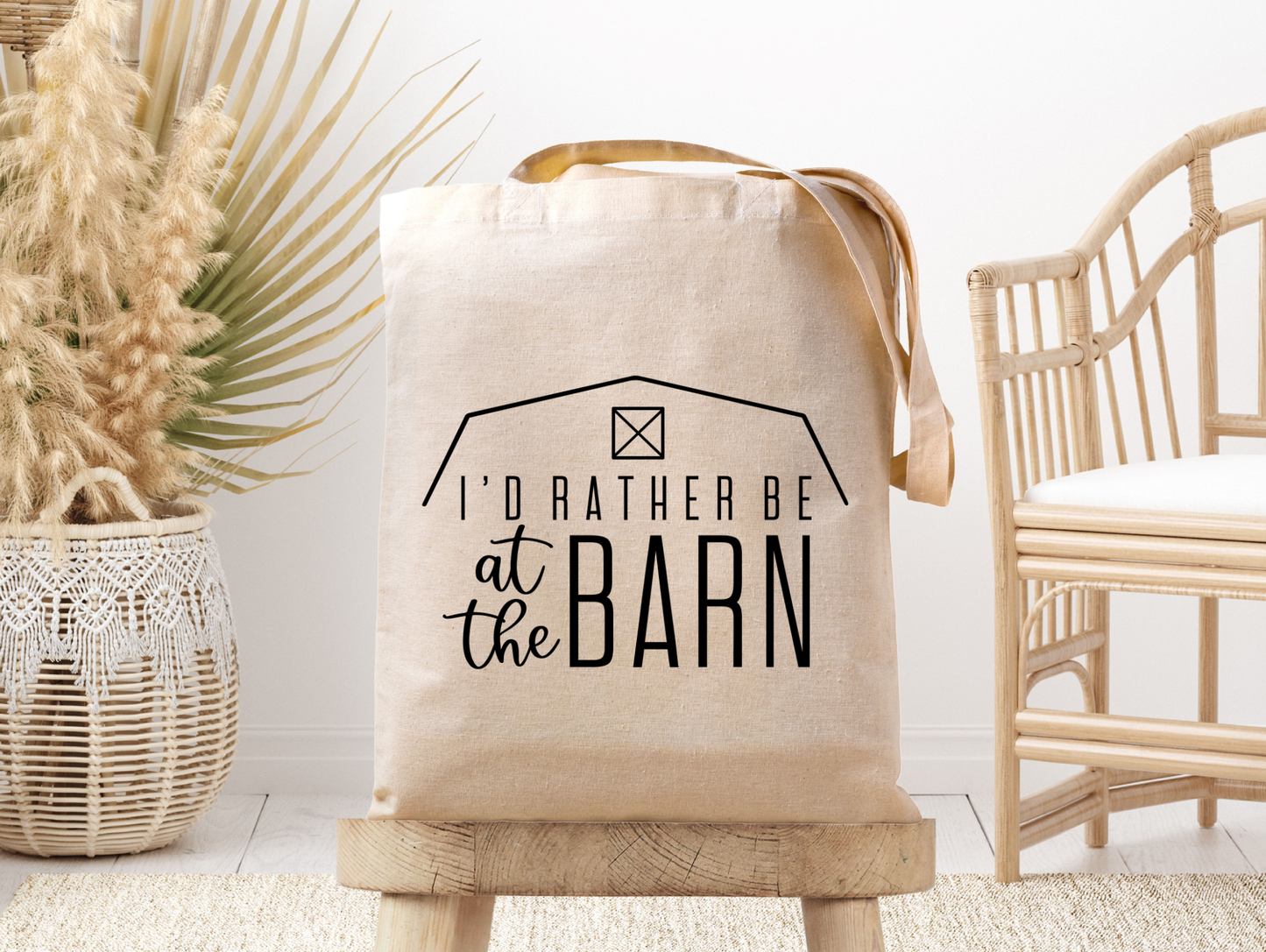 Rather Be At The Barn / Horse / Equine / Canvas Tote Bag